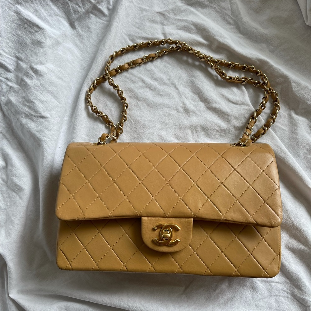 Authentic Chanel Vintage 24k M/L caramel
